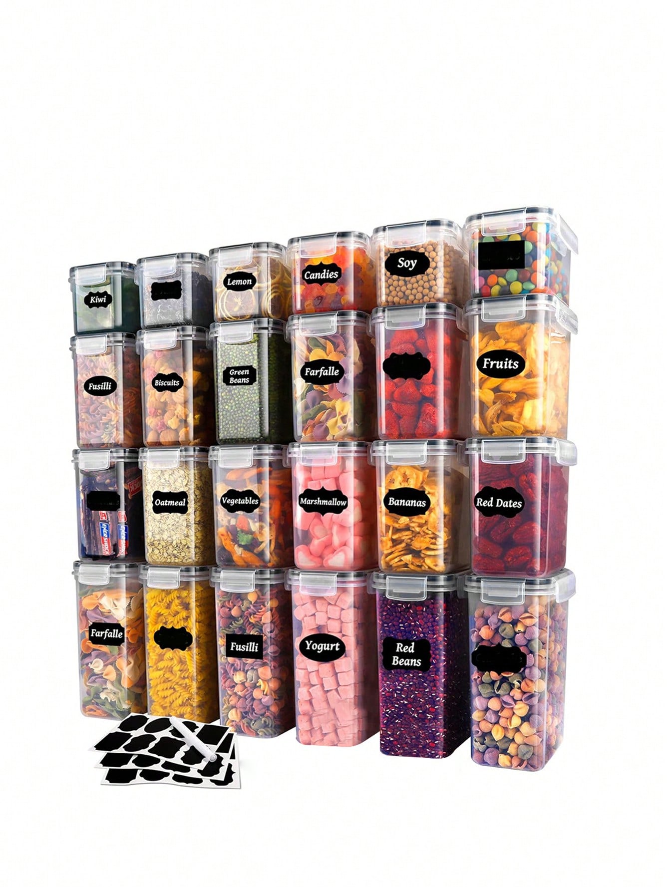 48pcs Sealed Food Storage Cont - Food Storage Labels ulasan dan harga