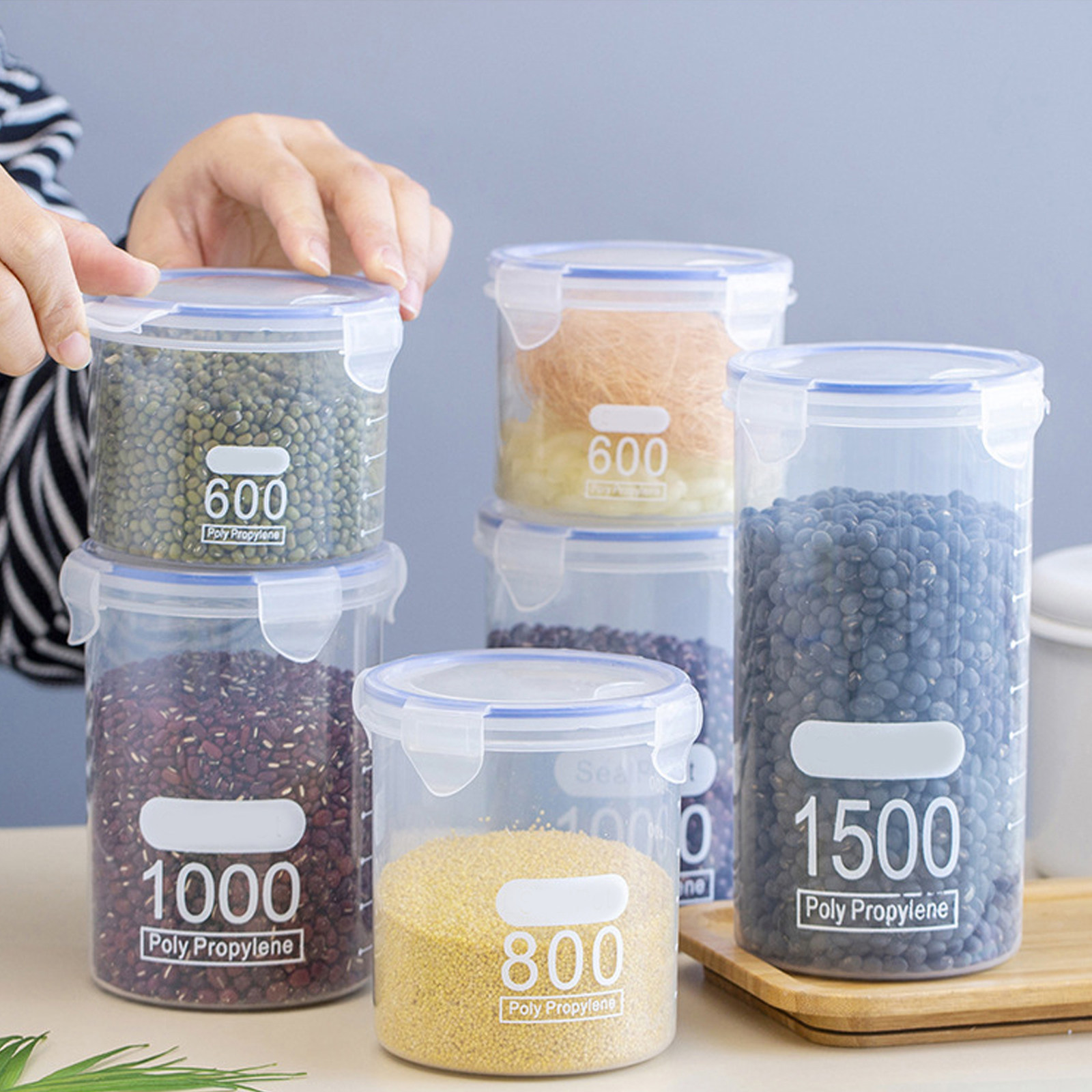 6Pcs Sealed Storage Jars Clear - Food Storage Containers ulasan dan harga