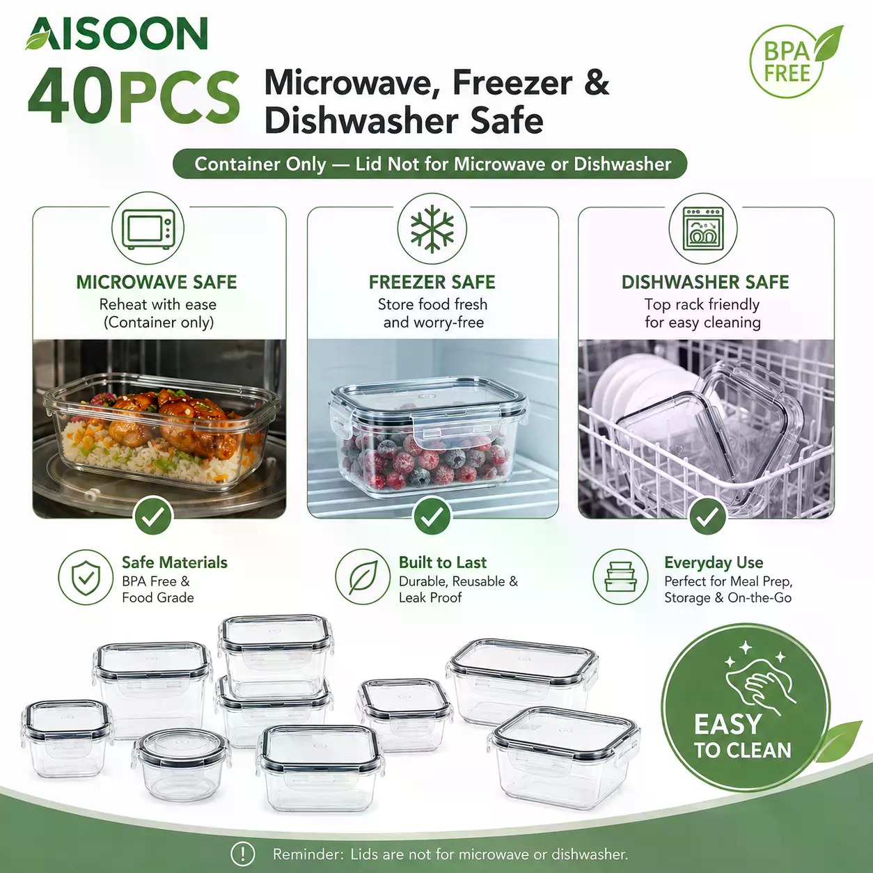 40 PCS Extra Large 85oz Silico - Food Storage Labels ulasan dan harga