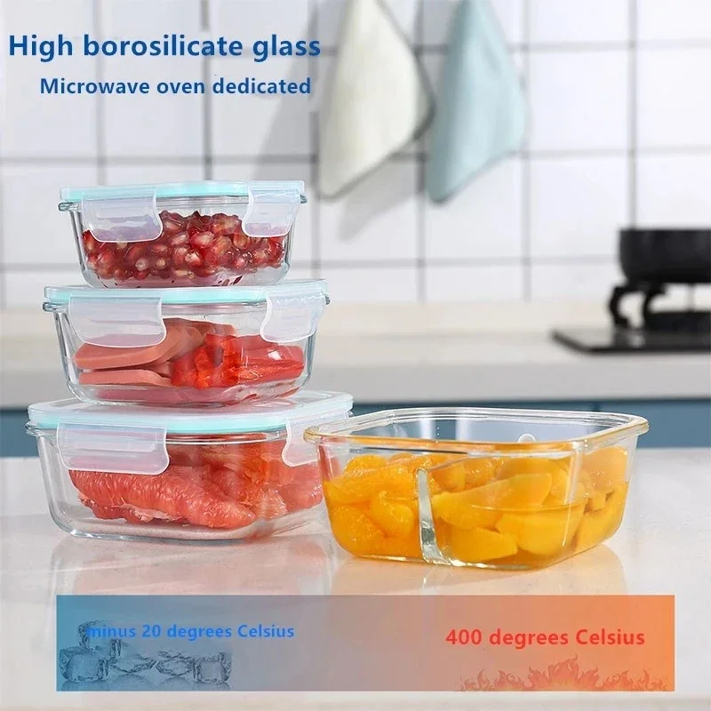Glass Fresh-Keeping Box High B - Food Storage Oven Safe ulasan dan harga
